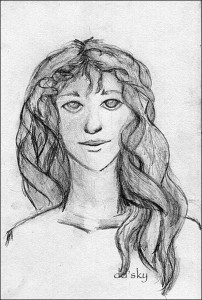 \"Lyssa\", pencil sketch from practice journal